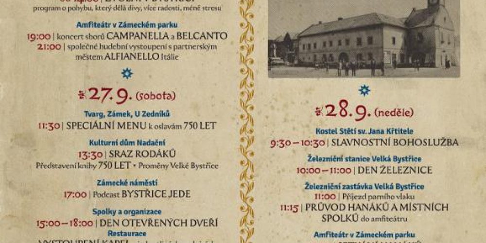 OSLAVY 750 LET VELKÉ BYSTŘICE